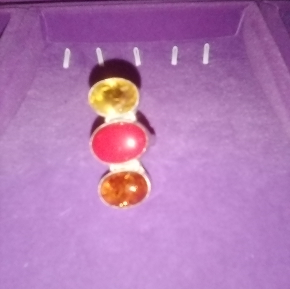 CORAL AND AMBER RING - Picture 3 of 3